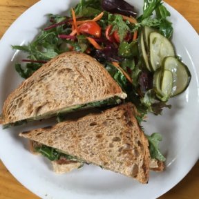 Gluten-free chicken sandwich from The Plant Cafe Organic
